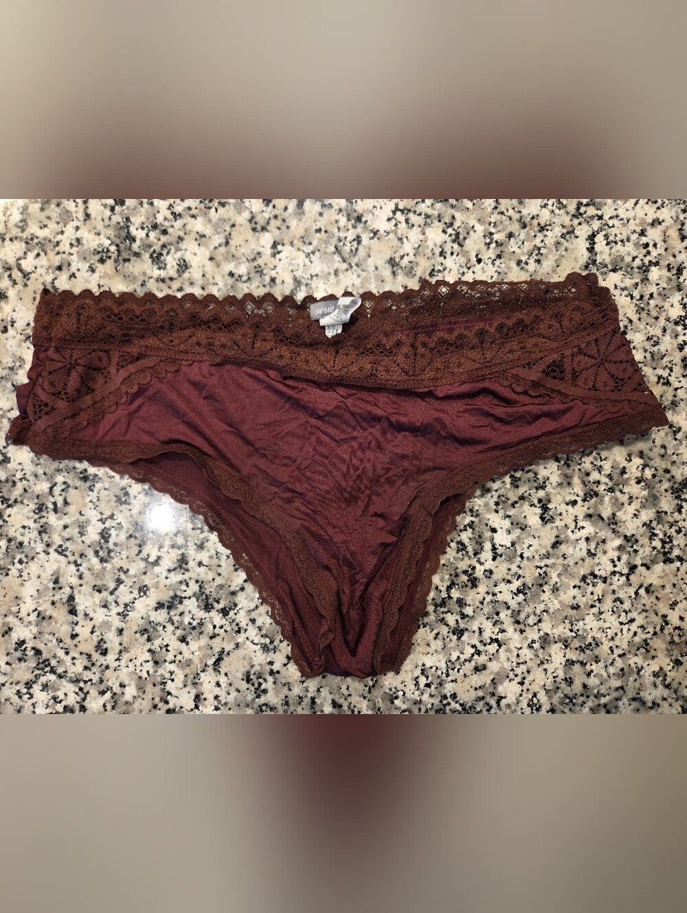 aerie Lace-Trim Cheeky - Burgundy